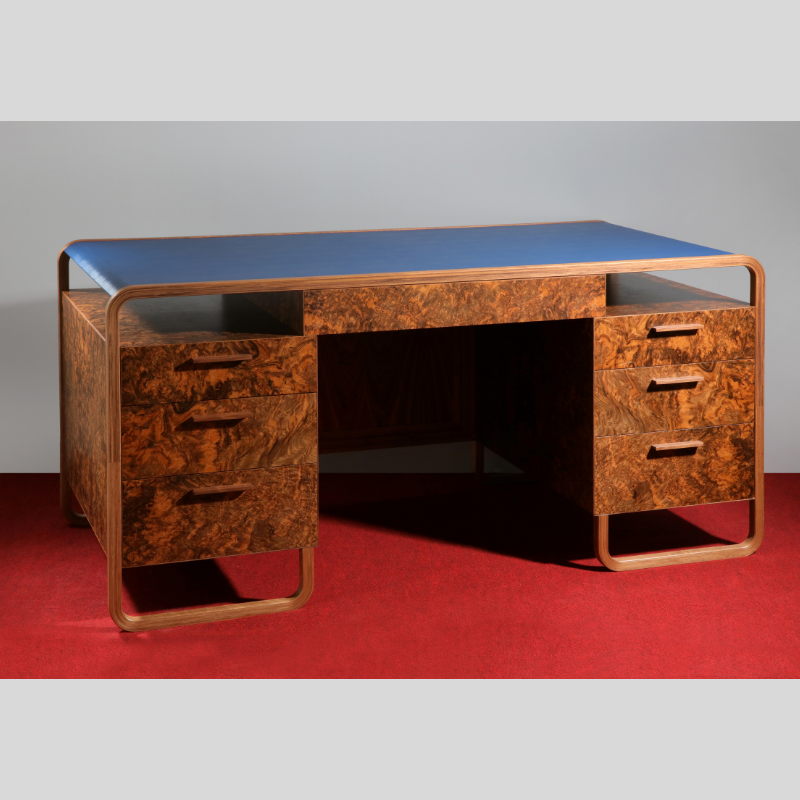 Bespoke BLUE LEATHER DESK Matthew Burt Furniture UK